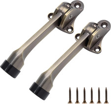 2pcs 4 Inch KickDown Door Stopper, Heavy Duty Door Stop with Non-Slip Rubber Tip