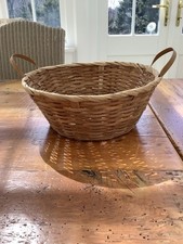 Wicker Willow Basket 12 Round Woven with 2 Handles