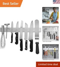 Versatile 16" Stainless Steel Magnetic Knife Strip - Organize with Style