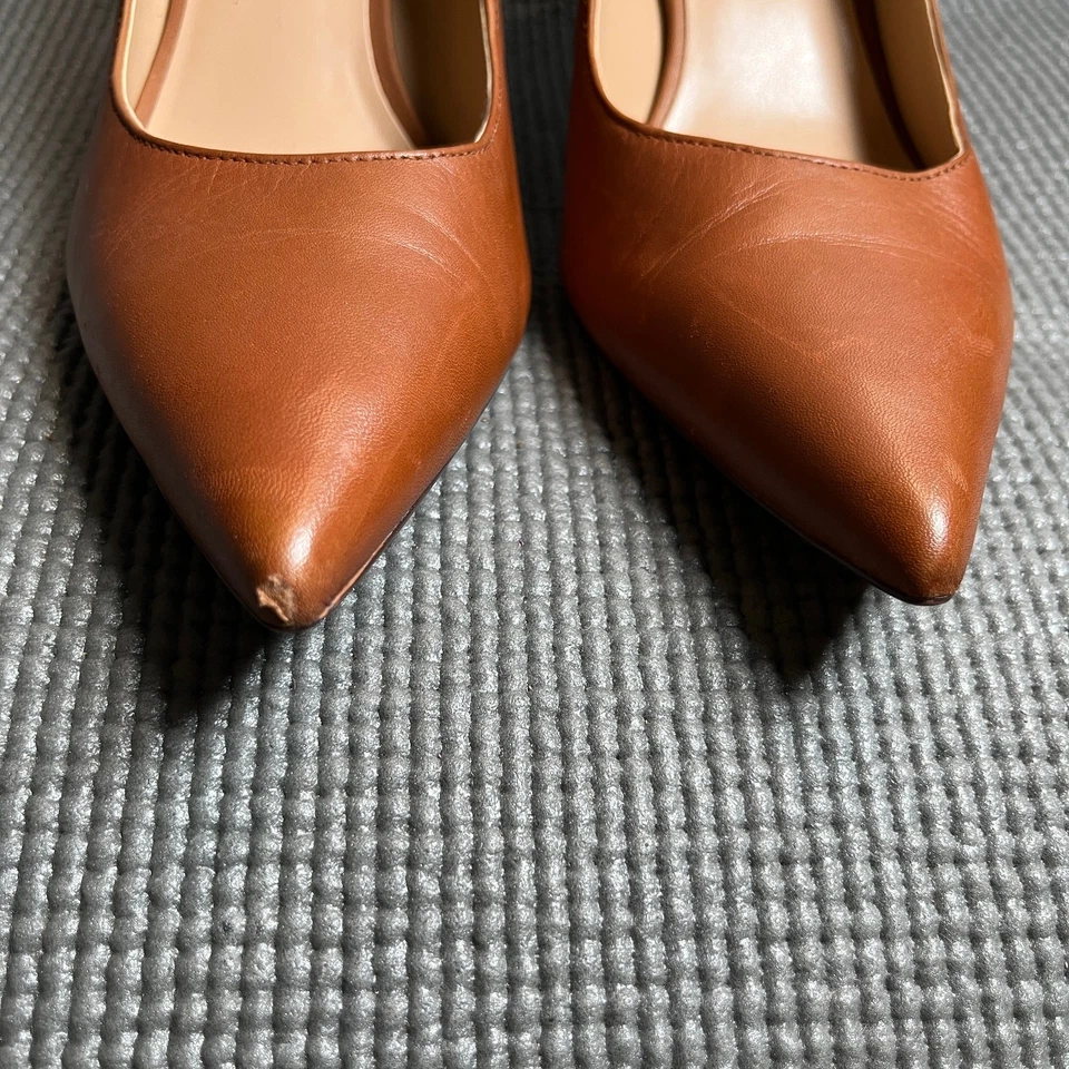 Lauren Ralph Lauren Zapatos de salón para mujer Talla 8B Cuero marrón Puntera de aguja Foto 3 de 4