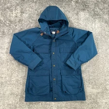 Vintage Woolrich Jacket Womens Medium Blue Mountain Parka Chore Made In USA 80s