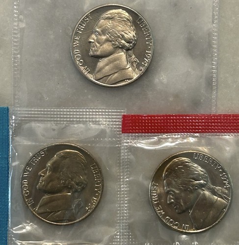 1974 P D S Jefferson Nickel - Proof & BU 3 Coin Lot - Mint Cello - C4 - Picture 2 of 4