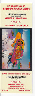 1998 KENTUCKY OAKS FULL TICKET