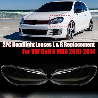 2× Für VW Golf 6 Mk6 2010-2014 Scheinwerferglas Streuscheibe Linsen Links+Rechts
