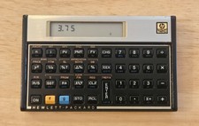 Hewlett Packard HP 12C Financial Calculator in Gold Finish, Sleeve Case, Working