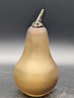 VINTAGE MCM Blenko Frosted Satin art Glass Pear Fruit Decor amber brown