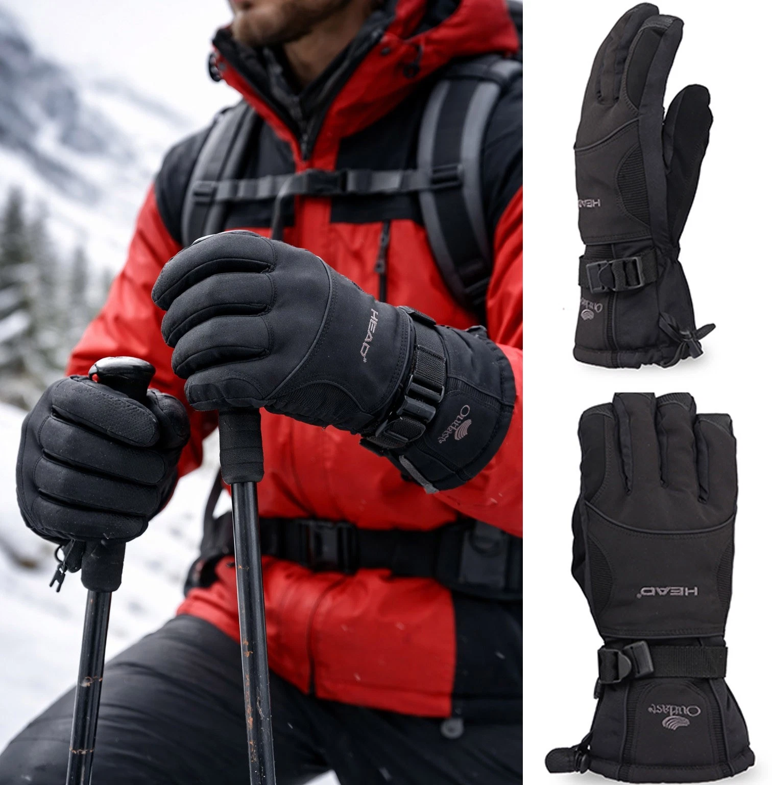 Waterproof Snow Gloves Windproof Insulated Winter Gloves for Skiing Hiking Ridin