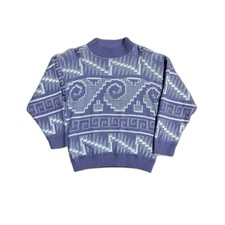 Vintage 90's Pattern Sweater Small Purple Made in USA Small