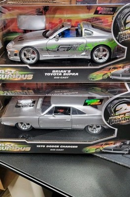 Jada Fast & Furious 1:24 Diecast 2-Car Lot Toyota Supra & 1970 Charger