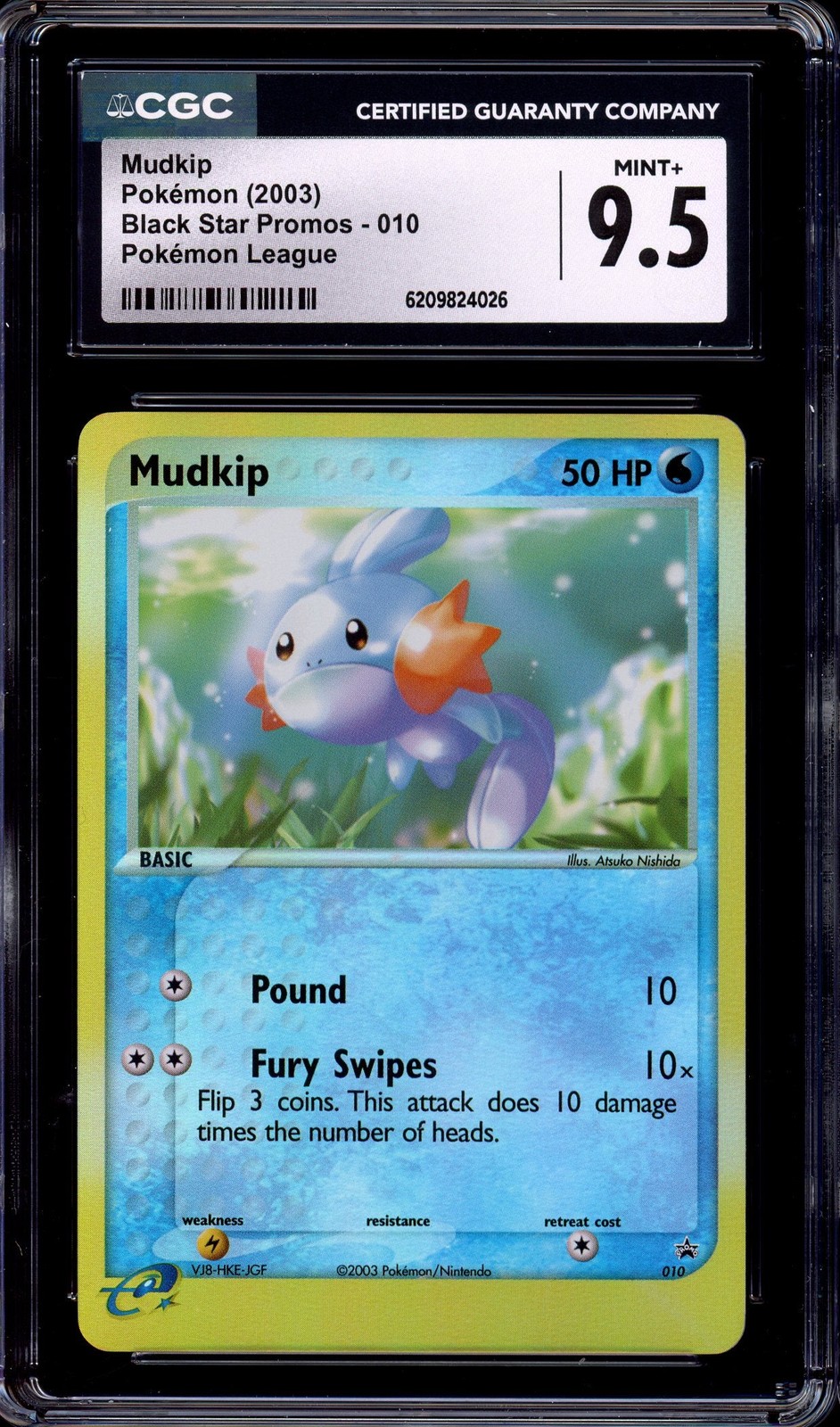 2003 Pokémon Black Star Promo Mudkip-Reverse Holo #010 CGC 9.5 MINT+