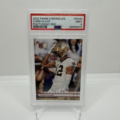 2022 Panini Chronicles - Photogenic Chris Olave #PH-40 RED RC PSA 9 /199 Saints
