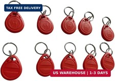 125kHz T5577 RFID Key Fob Proximity ID Token Label Rewritable 10PCS  Red 