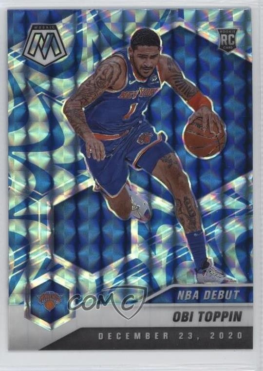 2020-21 Panini Mosaic NBA Debut Reactive Blue Prizm Obi Toppin #273 11gl