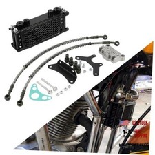 Motorcycle Oil Cooler Cooling Radiator Engine Kit Universal for CRF XR Black