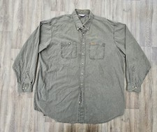 Vtg 80s 90s Carhartt Rugged Outdoor Wear Mens Button Down Shirt Long Sleeve