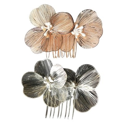 Bridal Shower Headpiece Baroque Theme Flower Hair Comb For Wedding Celebration