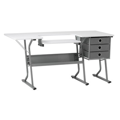 Eclipse Ultra Nähmaschine/ Hobbytisch in grau/weiß - Nähen Online 13376