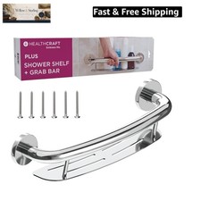 Plus Shampoo Shelf Grab Bar 16", ADA Safety - Polished Chrome