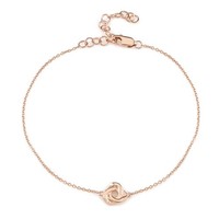 Cavill Silberarmband 925 Sterling Silber RoséGold Knoten Verstellbar