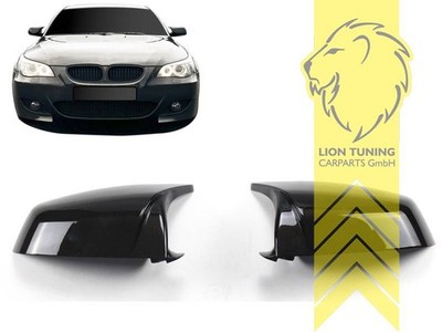 Spiegelkappen für BMW E60 Limousine E61 LCI Touring Sport Optik schwarz glänzend