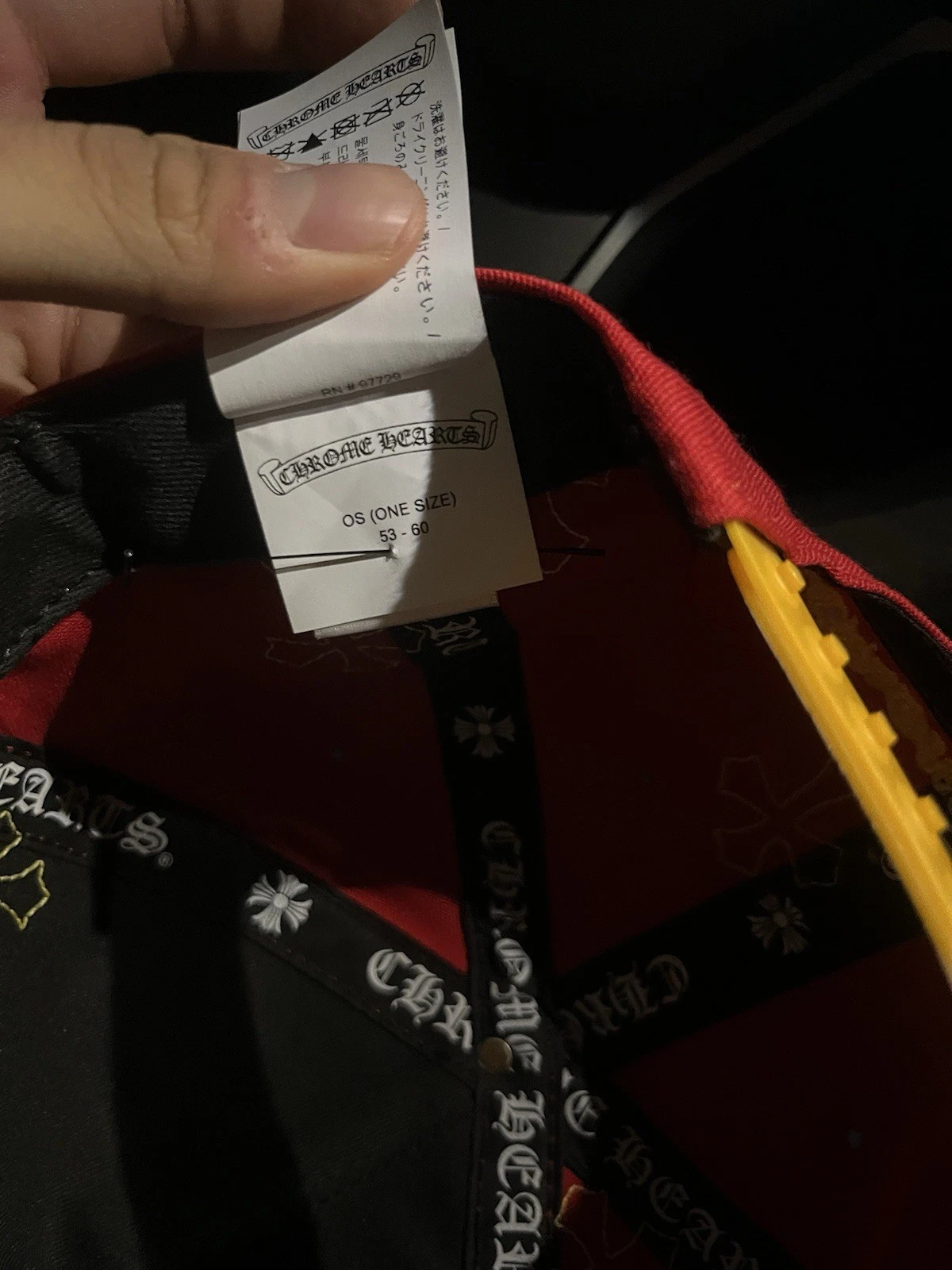 Cappello da baseball nuovo originale Chrome Hearts CH rosso ciliegia giallo toppa croce RARO