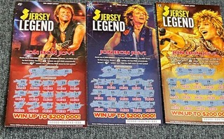 New Jersey Lottery Jersey Legend Jon Bon Jovi $5 Scratch Off Tickets (3) NCV