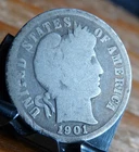 1901-P 10c Barber Dime Philadelphia Ten Cent 90% Silver