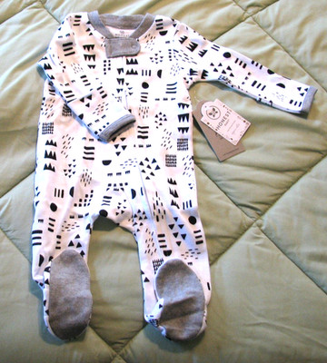 Honest Baby Footed Sleeper 100% Organic Cotton Size 0-3 Months NWT