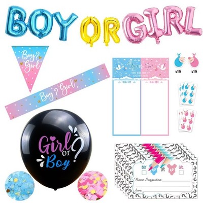 Gender Reveal Buntings Spiele Baby Junge oder Mädchen Luftballons Babyparty Deko