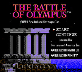 Battle Of Olympus - NES Nintendo Game