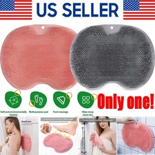 Foot Back Scrubber Exfoliating Silicone Massager Pad Cleaning Mat Bath Show