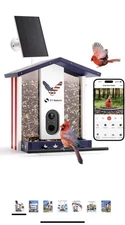 Bird Feeder with Camera, Solar Powered Smart Birdhouse Cam with Auto Capture