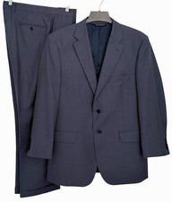 Ermenegildo Zegna Saks Fifth Avenue TRAVELLER 42R Blue Tailored Wool Suit ITALY