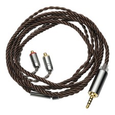 IEM Earphone Cable 28AWG 1.2m 4 Cores HiFi Ear Monitor Cable Brown 2.5mm, MMCX 