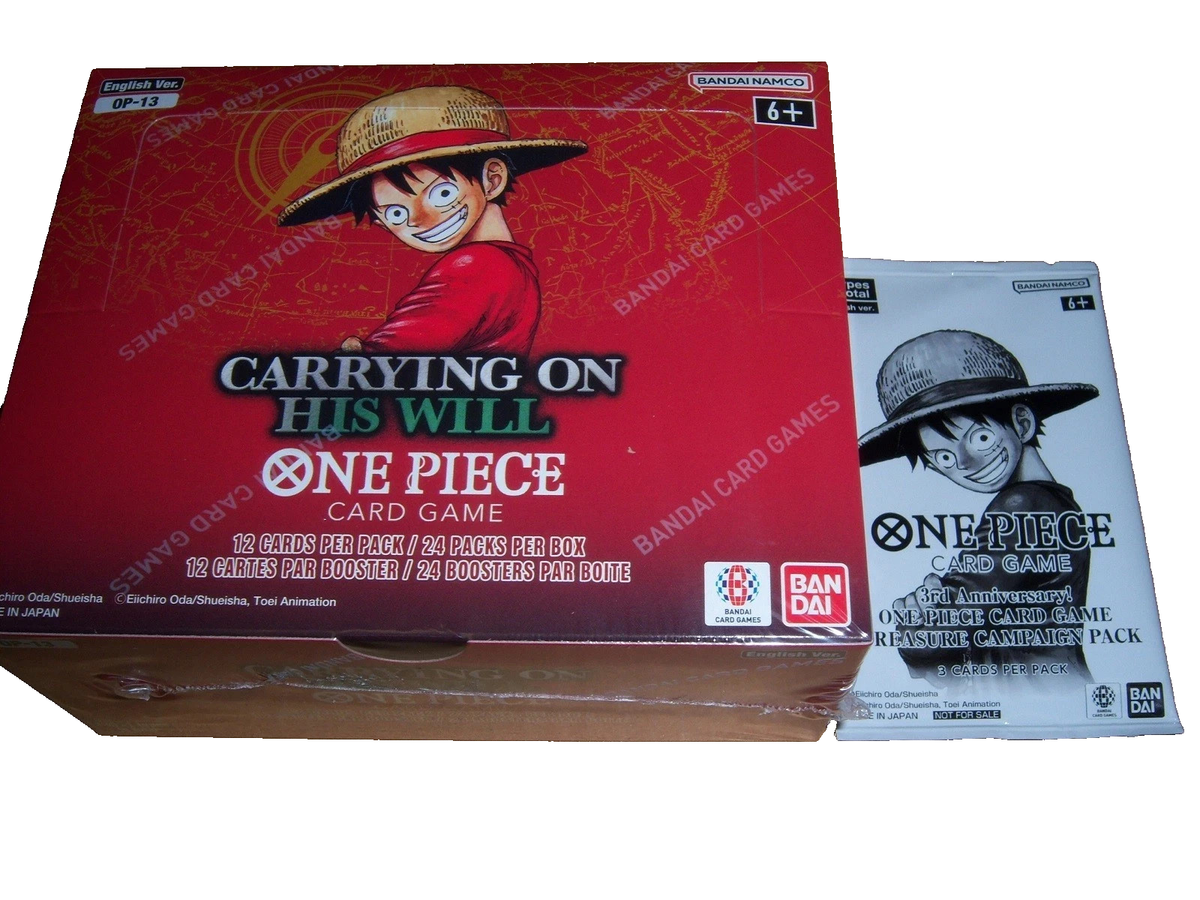 ONE PIECE TCG CARRYING ON HIS WILL BOOSTER BOX + FREE TREASURE