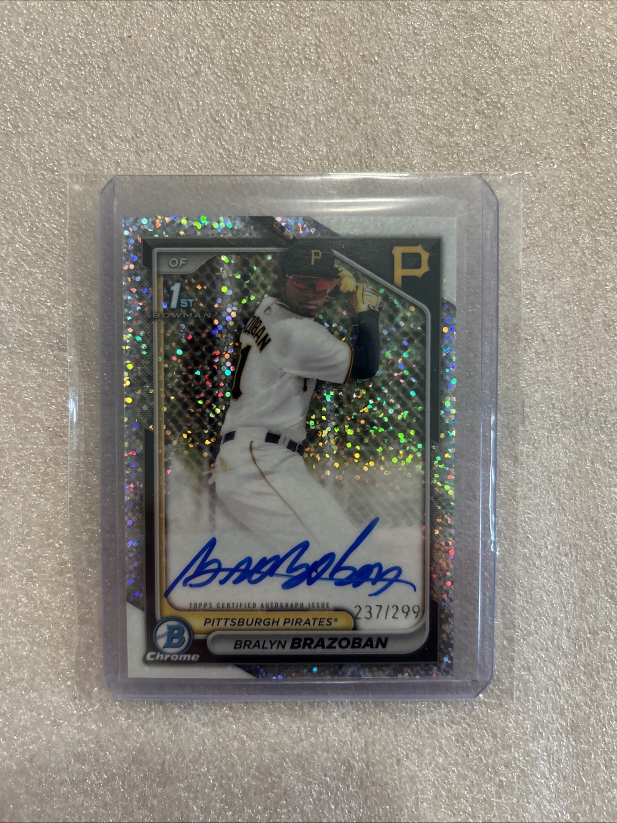 2024 Bowman Chrome Prospect Auto Speckle Refractor #CPA-BB Bralyn Brazoban /299