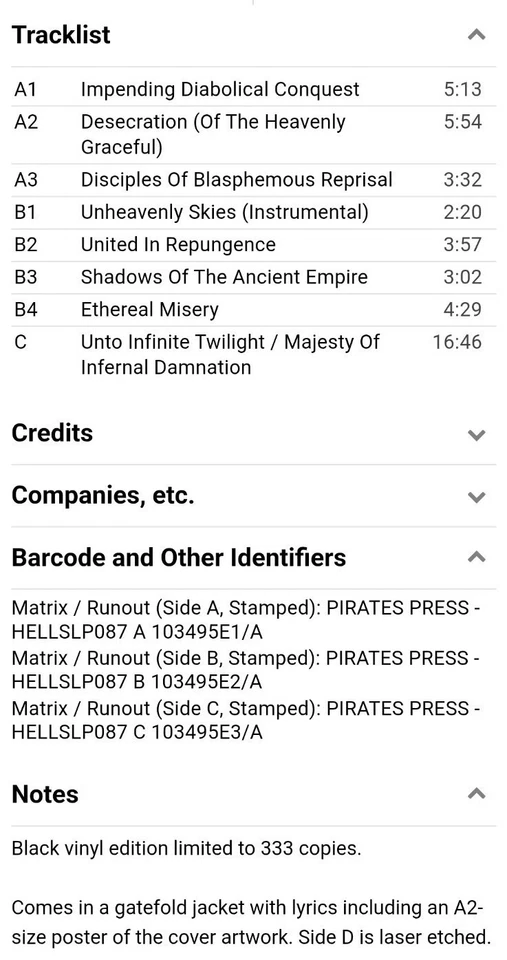 Incantation Diabolical Conquest 2LP Hells Headbangers Immolation Disma 333copies Foto 3 de 4
