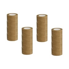 6 Rolls 3" x 55 Yards - 4.8 Mil Flat Back Kraft Brown Paper Packing Tape