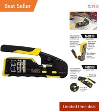 Ratcheting Modular Data Cable Crimper Wire Stripper Cutter RJ45 RJ11 RJ12