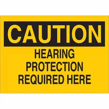 BRADY 25469 Caution Sign, 10 in Height, 14 in Width, Plastic, Rectangle, English