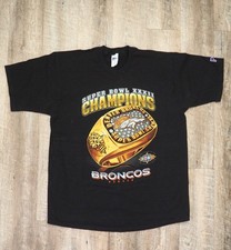 VTG Pro Player Super Bowl XXXII Denver Broncos Championship Ring Tee Shirt sz XL