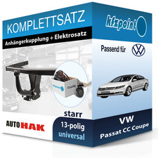 Für VW Passat CC Coupe 08- AUTO HAK Anhängerkupplung starr + 13polig E-Satz neu