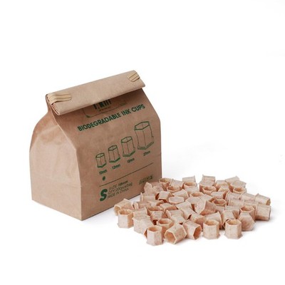 INKin Biodegradable Tattoo Ink Cups Small 10mm - 200Pcs 10mm-Small, brown 