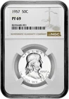 1957 50C Proof Silver Franklin Half Dollar NGC Graded PF 69