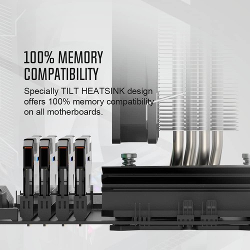 ARGB CPU Cooler, 4 Heatpipes, Sync with 5V 3-PIN, Intel/AMD, LGA 1700 Compatible - Picture 4 of 7