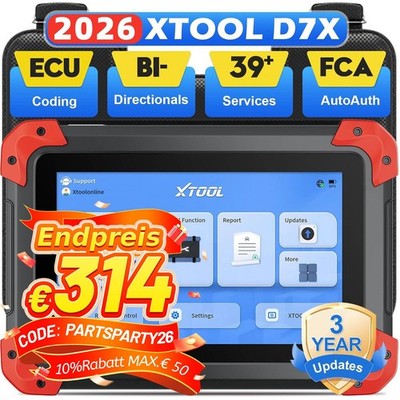 2026 XTOOL D7X OBD2 Diagnosegerät Bidirektionale Scanner Schlüsselprogrammierer
