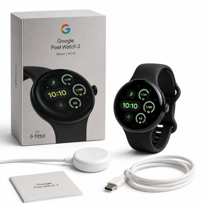 Google Pixel Watch 3 45mm Obsidian WiFi Smartwatch Neu OVP