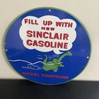VINTAGE SINCLAIR GREEN DINO GASOLINE OIL PORCELAIN SIGN