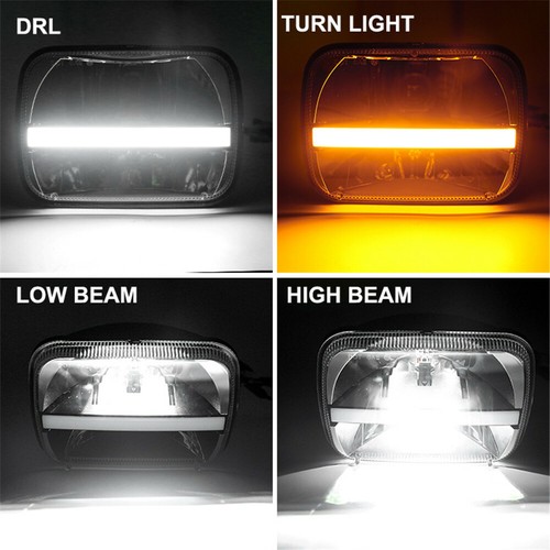 5X7" 7x6" LED Headlight Halo DRL For Dodge Ram 50 D150 D250 D350 W150 W250 W350 - Picture 2 of 12