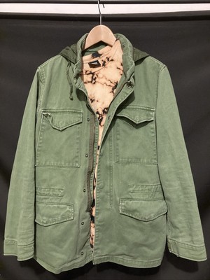 Levi's Trucker Jacket Size Small Hooded Four-Pocket Full Zip Green